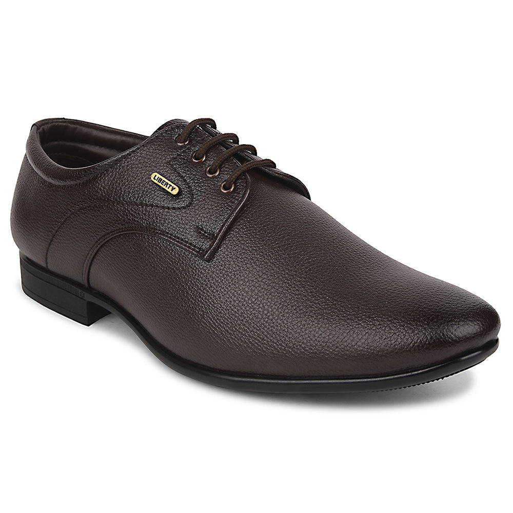Buy Fortune Brown Formal Lacing Derby Shoes For Men UVL-131 By Liberty