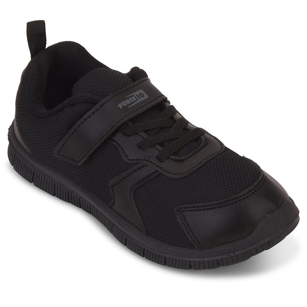 Liberty Force Boys Black Velcro School Shoes Force 10 Black Non