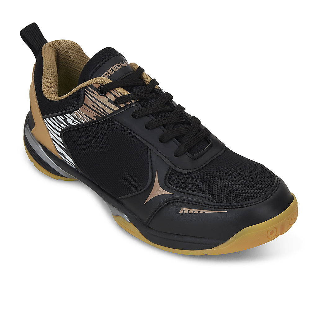FREEDOM Black Sports Non-Marking Paddle/Pickleball Badminton Shoes For Men PLUTO-1 By Liberty