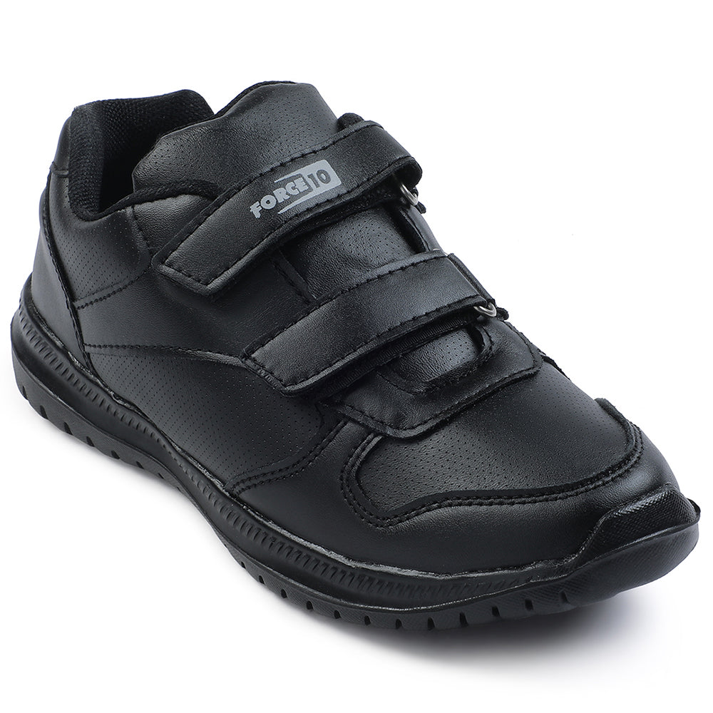 Buy Force 10 Black Slip-On School Shoes For Kids SKOLPRO-V
