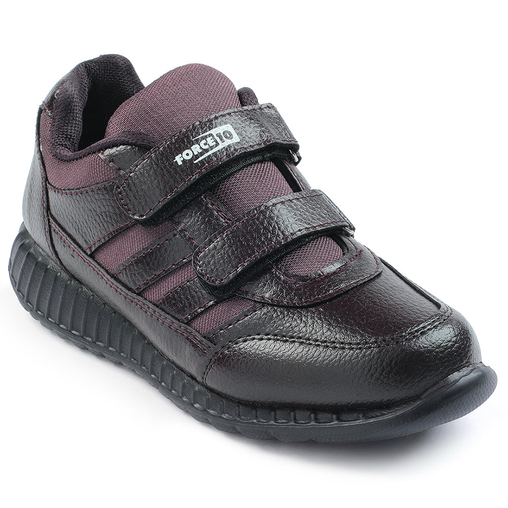 Buy Force 10 Brown Velcro School Shoes for Kids ELECTRA-V
