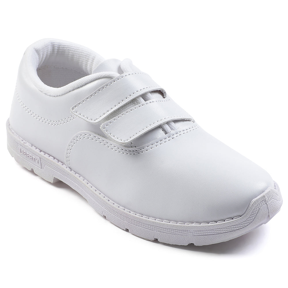 Buy Prefect White Velcro Uniform School Shoes For Kids S/BOY-V By