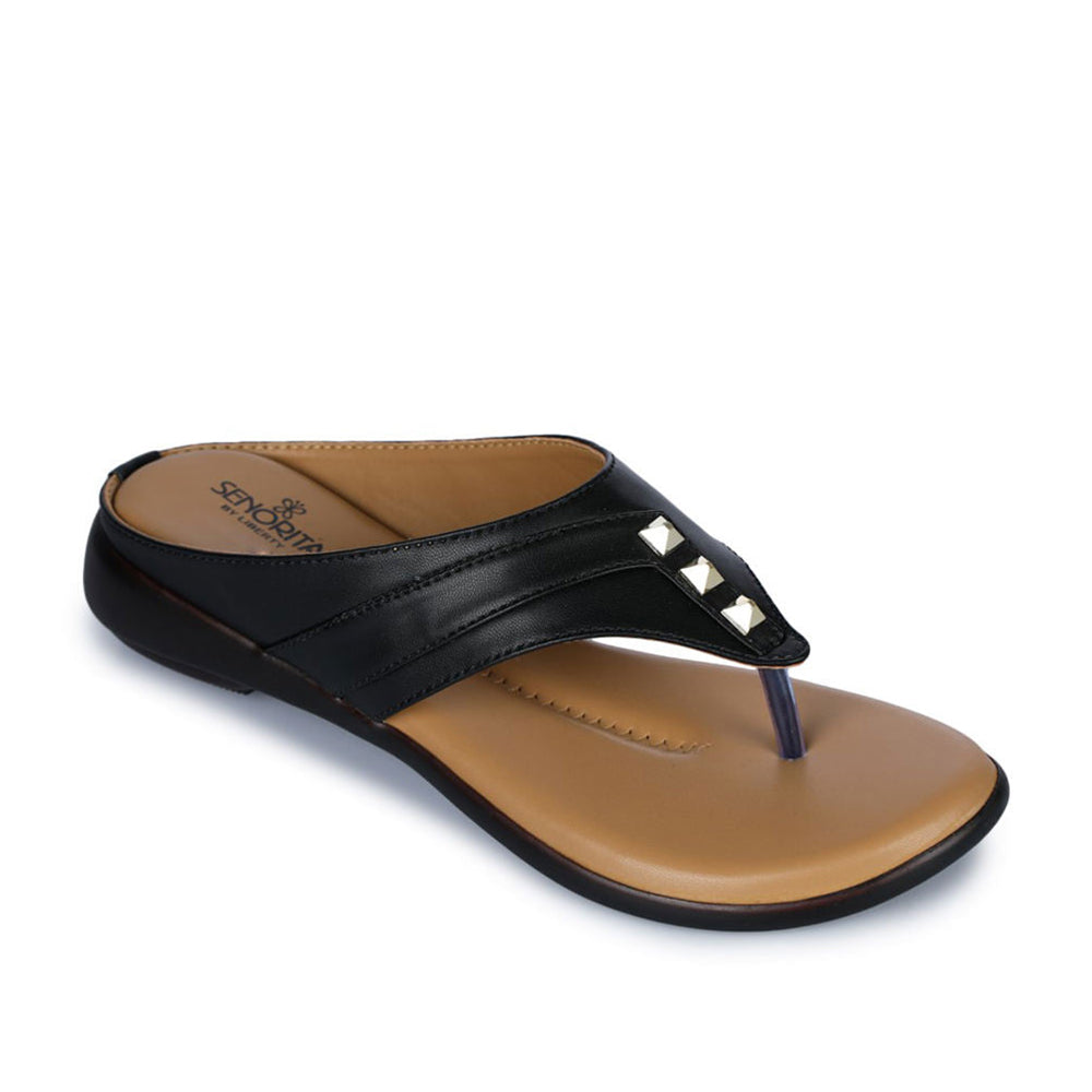 Buy Senorita Casual (Black) Slipper For Women LAF-905 By Liberty