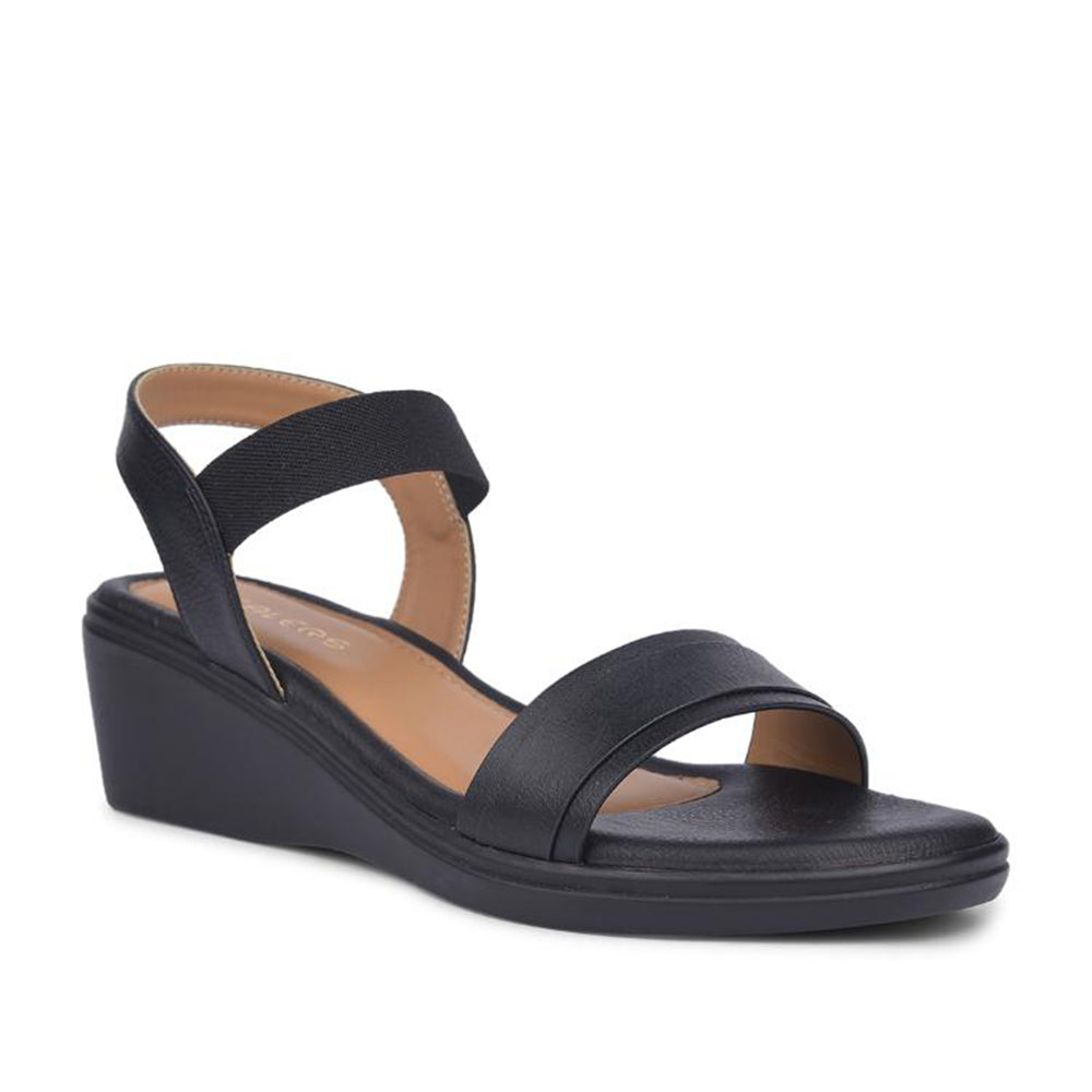 Buy Women LDF 22 Black Casual Wedges Heel Sandal Online at Liberty