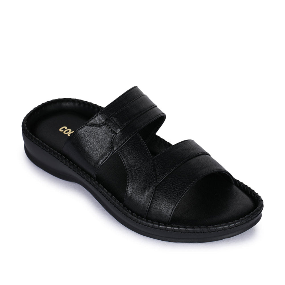 Buy Casual (Black) Slippers For Men K2-01 By Liberty