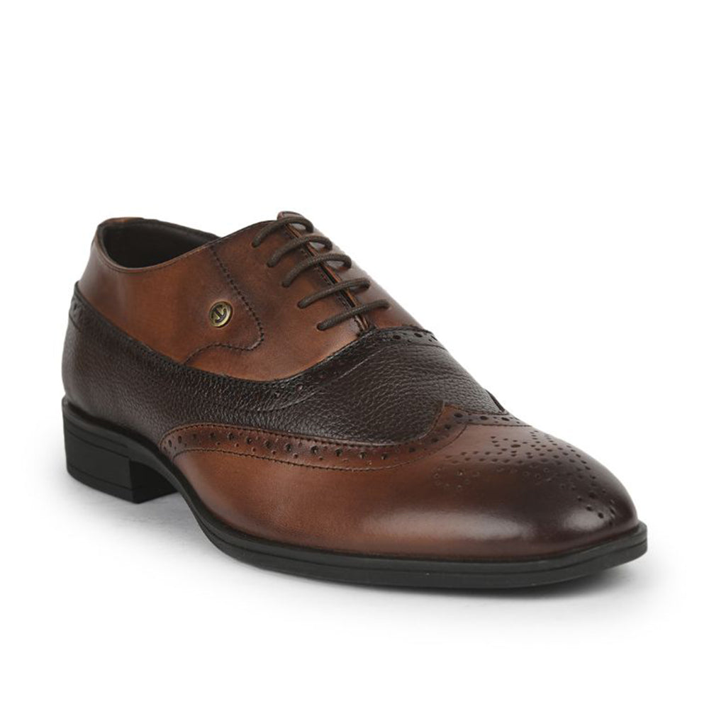 Buy Healers Formal Brown Lacing Brogue Shoes For Men AV-20 By Liberty