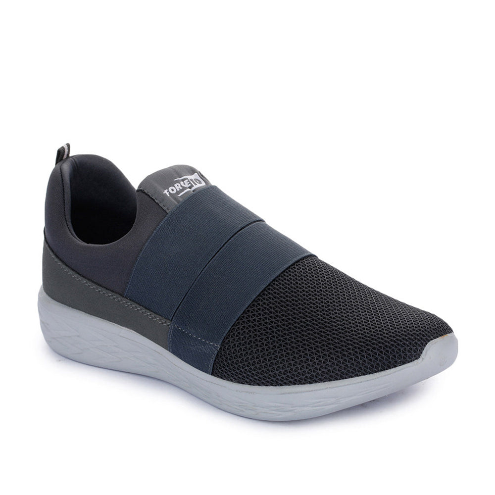 Force 10 Sports Grey Slip on Walking Shoes For Men TIGOZ By Liberty