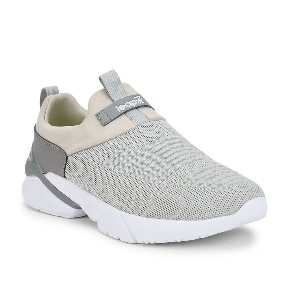 Leap7x Non-Lacing Light Grey Casual Slip-on Shoes For Men BRISK-01 By Liberty