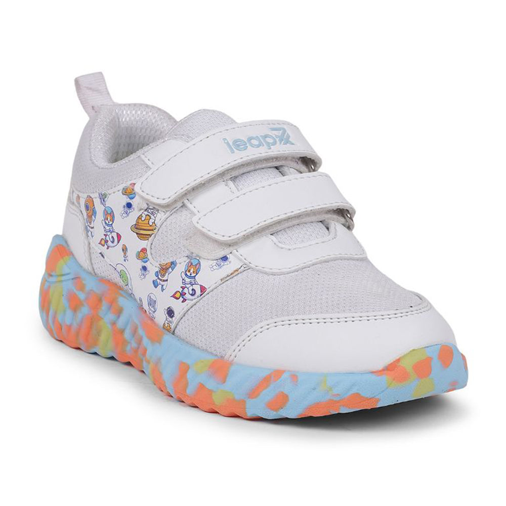 Leap7x White Sports Slip-on Walking Shoes For Kids NITKID-1 By Liberty - Main Image