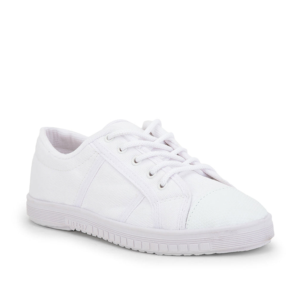 Buy Prefect White Lacing PT School Shoes For Kids TENNIS-E By Liberty