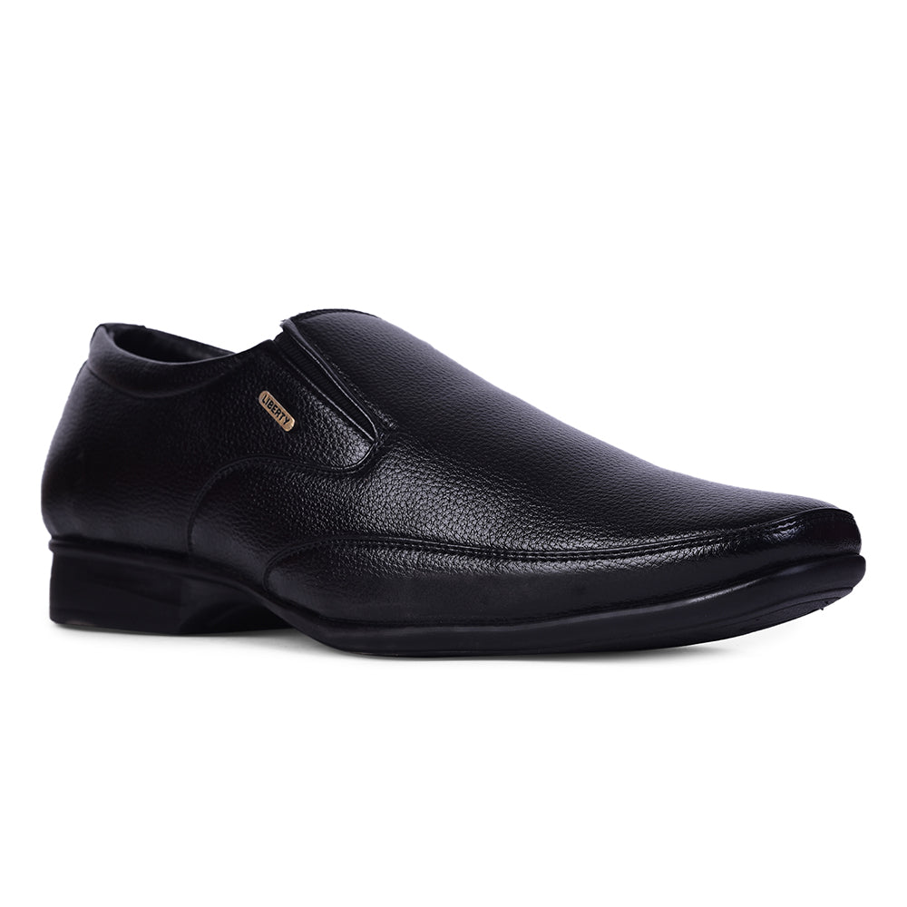Buy Fortune Black Formal Non Lacing Shoes For Men HOL 132E By Liberty