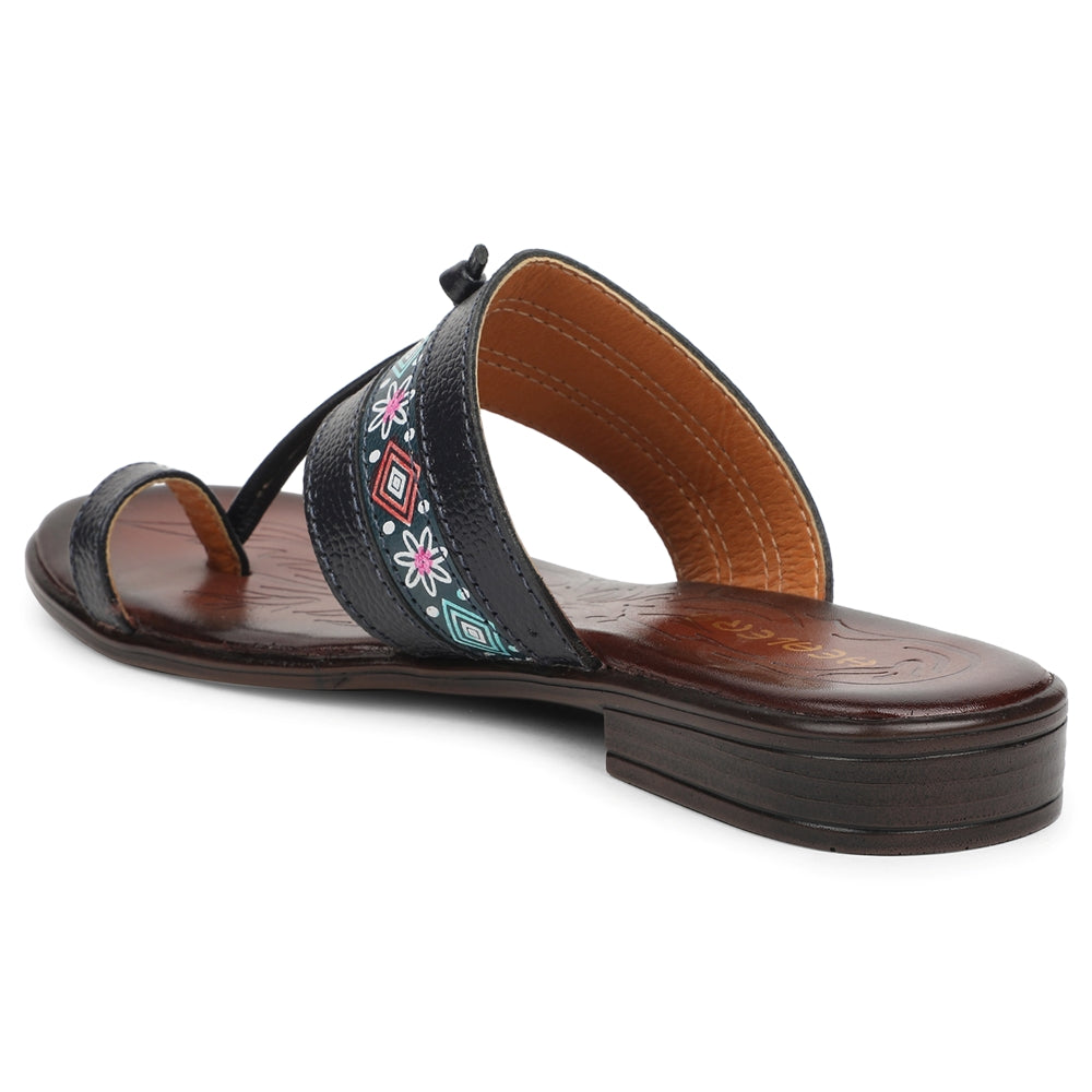 Healers Navy Blue Casual Slipper For Women TLO-106 