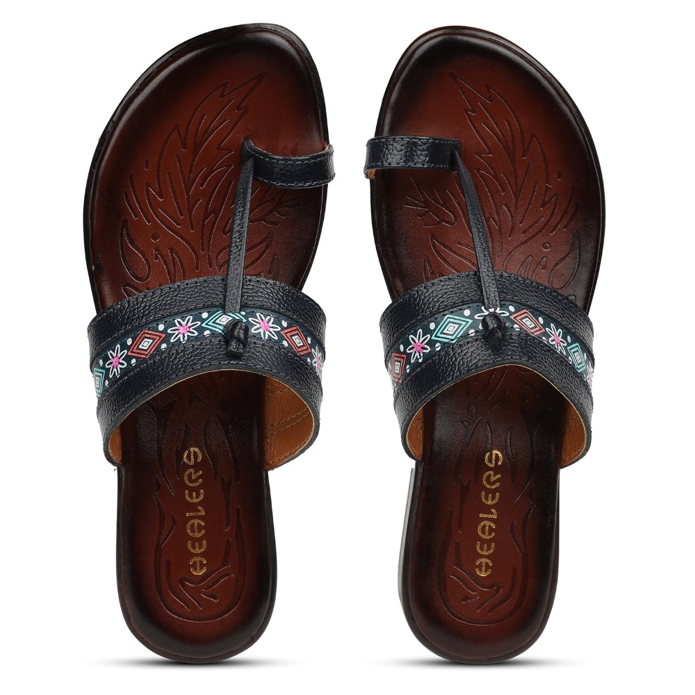 Healers Navy Blue Casual Slipper For Women TLO-106 