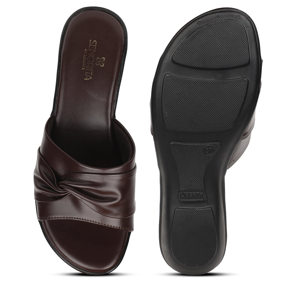 Senorita Brown Casual Wedge Heel Sandal For Women JFL-37 