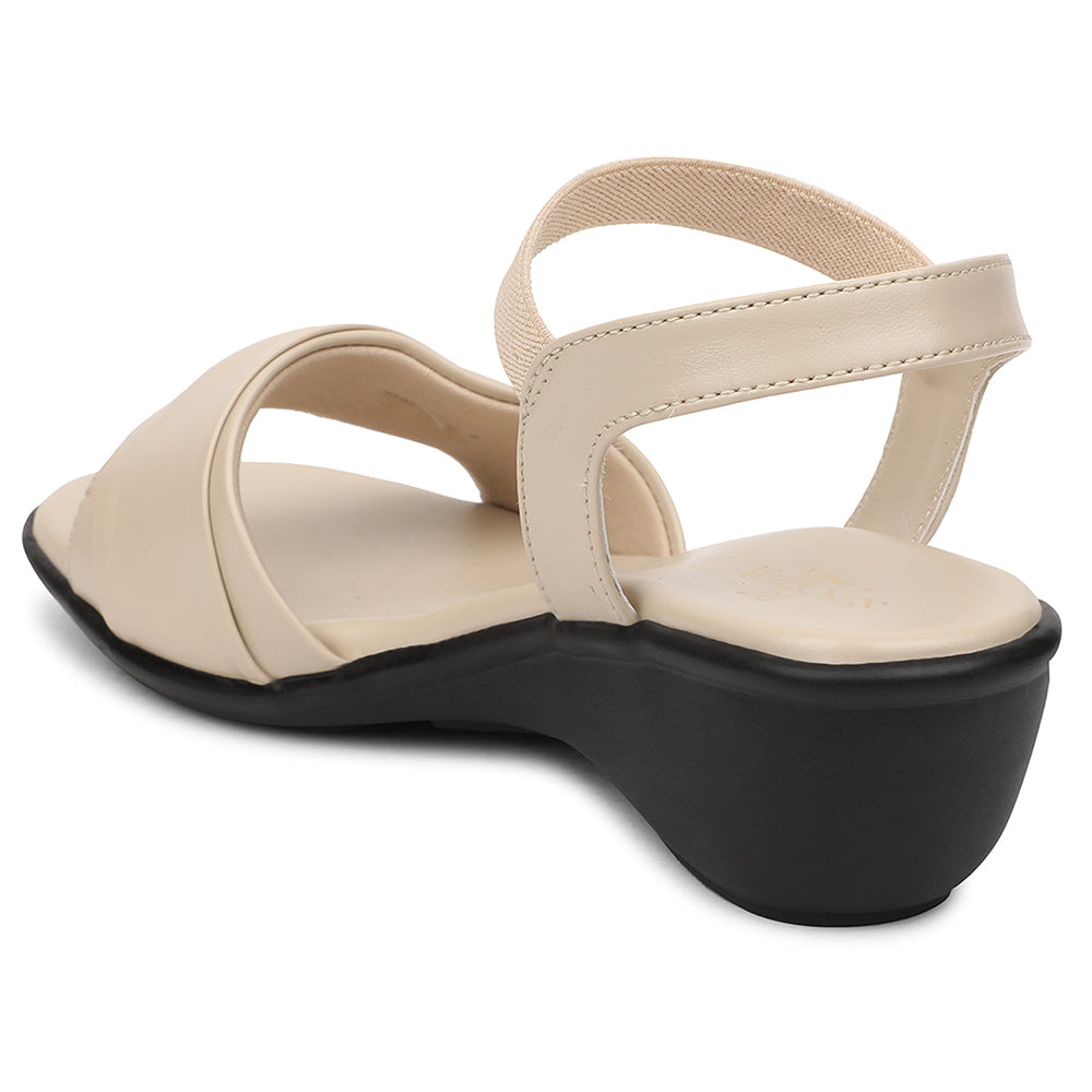 Senorita Cream Casual Wedge Heel Sandal For Women JFL-36 