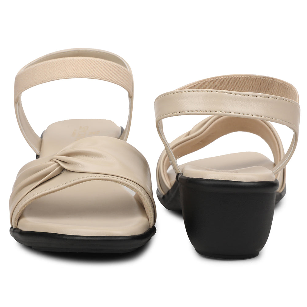 Senorita Cream Casual Wedge Heel Sandal For Women JFL-36 