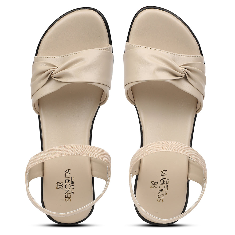 Senorita Cream Casual Wedge Heel Sandal For Women JFL-36 