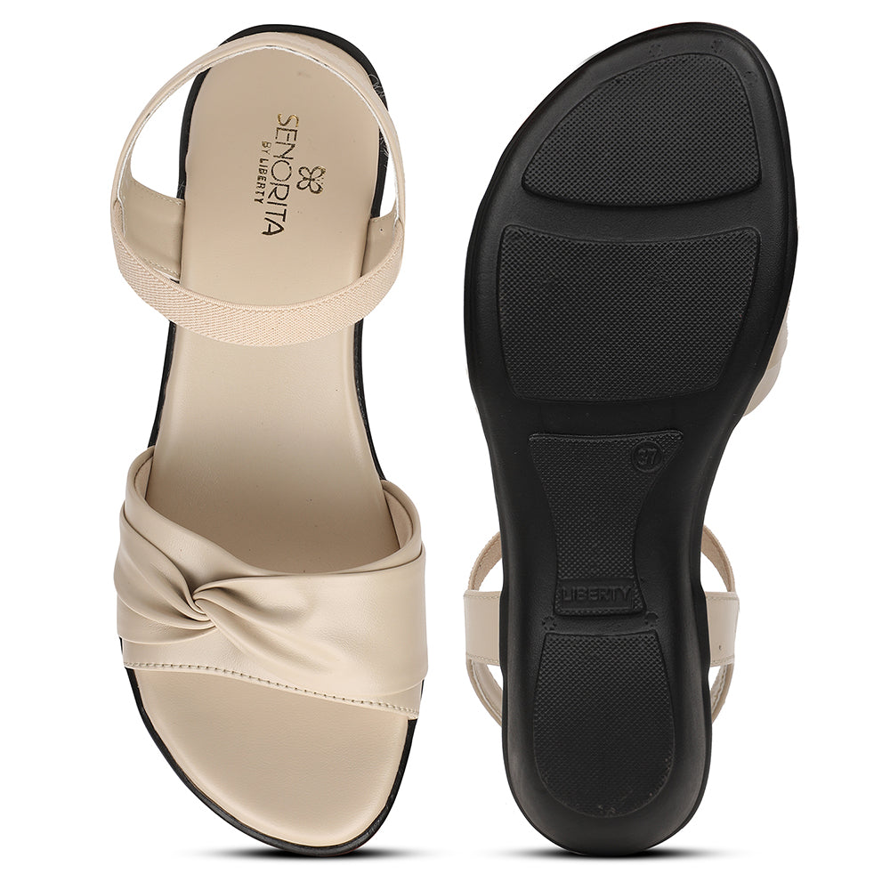 Senorita Cream Casual Wedge Heel Sandal For Women JFL-36 