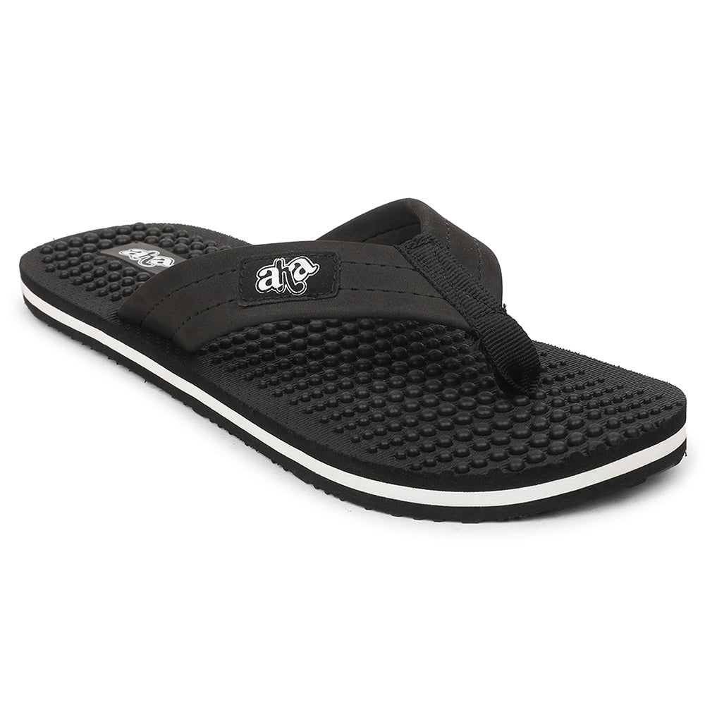 A-HA Black Casual Slipper For Men BEL-1 
