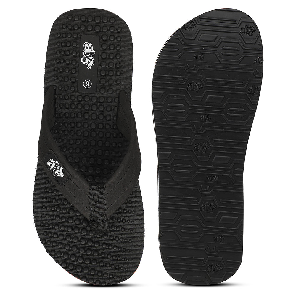 A-HA Black Casual Slipper For Men BEL-1 