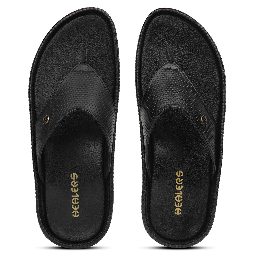 Healers Black Casual Slipper For Men CSS-25 