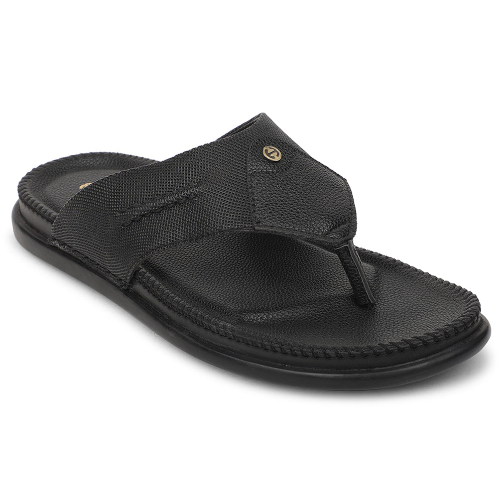 Healers Black Casual Slipper For Men AOL-8 
