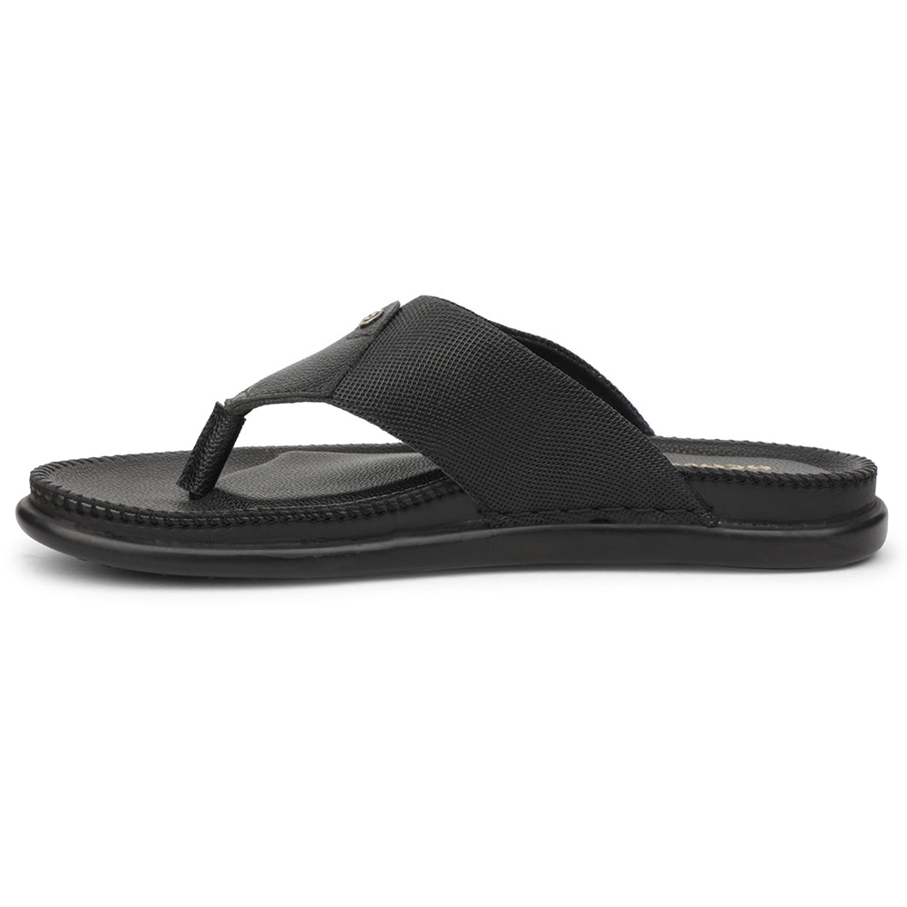 Healers Black Casual Slipper For Men AOL-8 