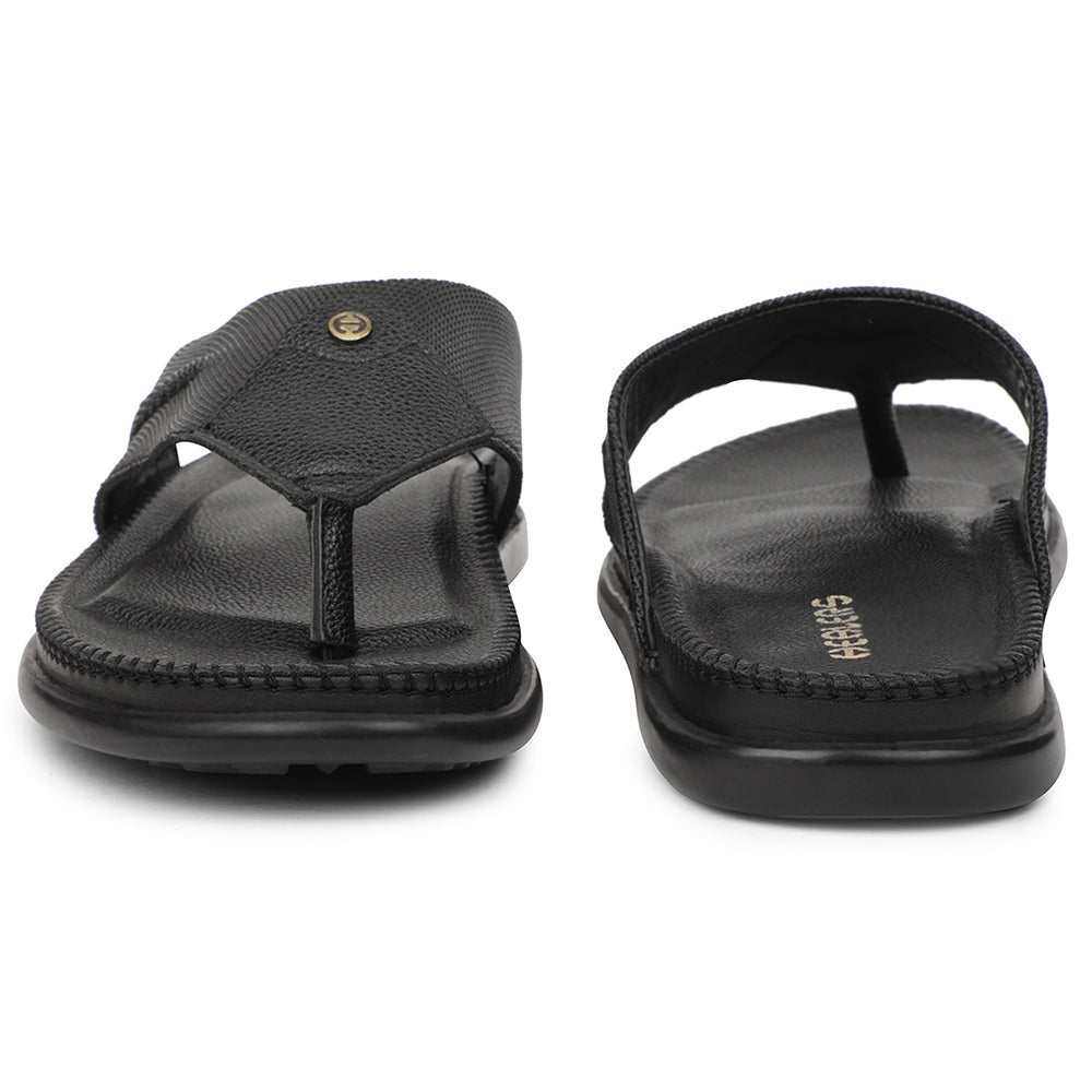 Healers Black Casual Slipper For Men AOL-8 