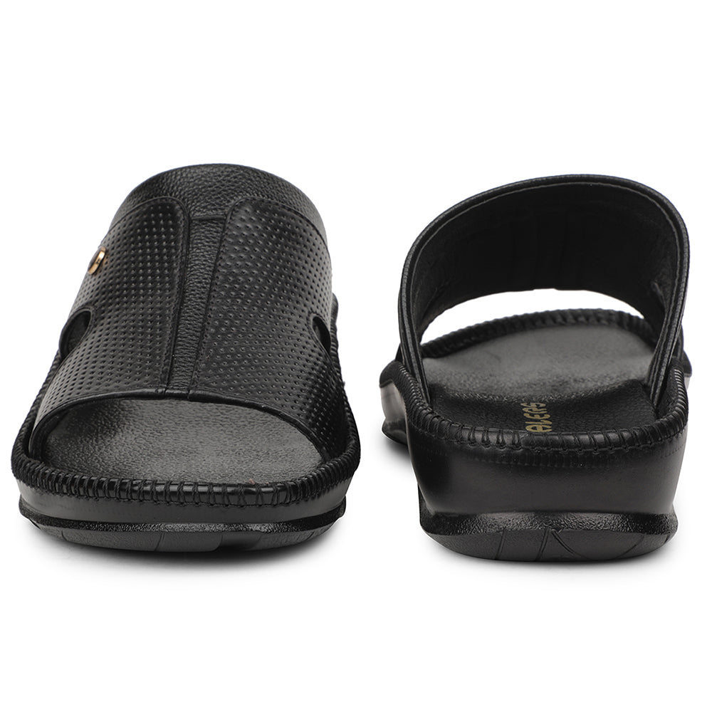 Healers Black Casual Slipper For Men CSS-24 