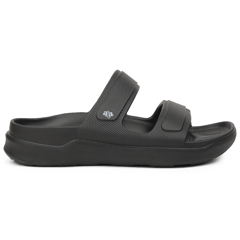 A-HA Black Casual Slides For Men FDL-2 