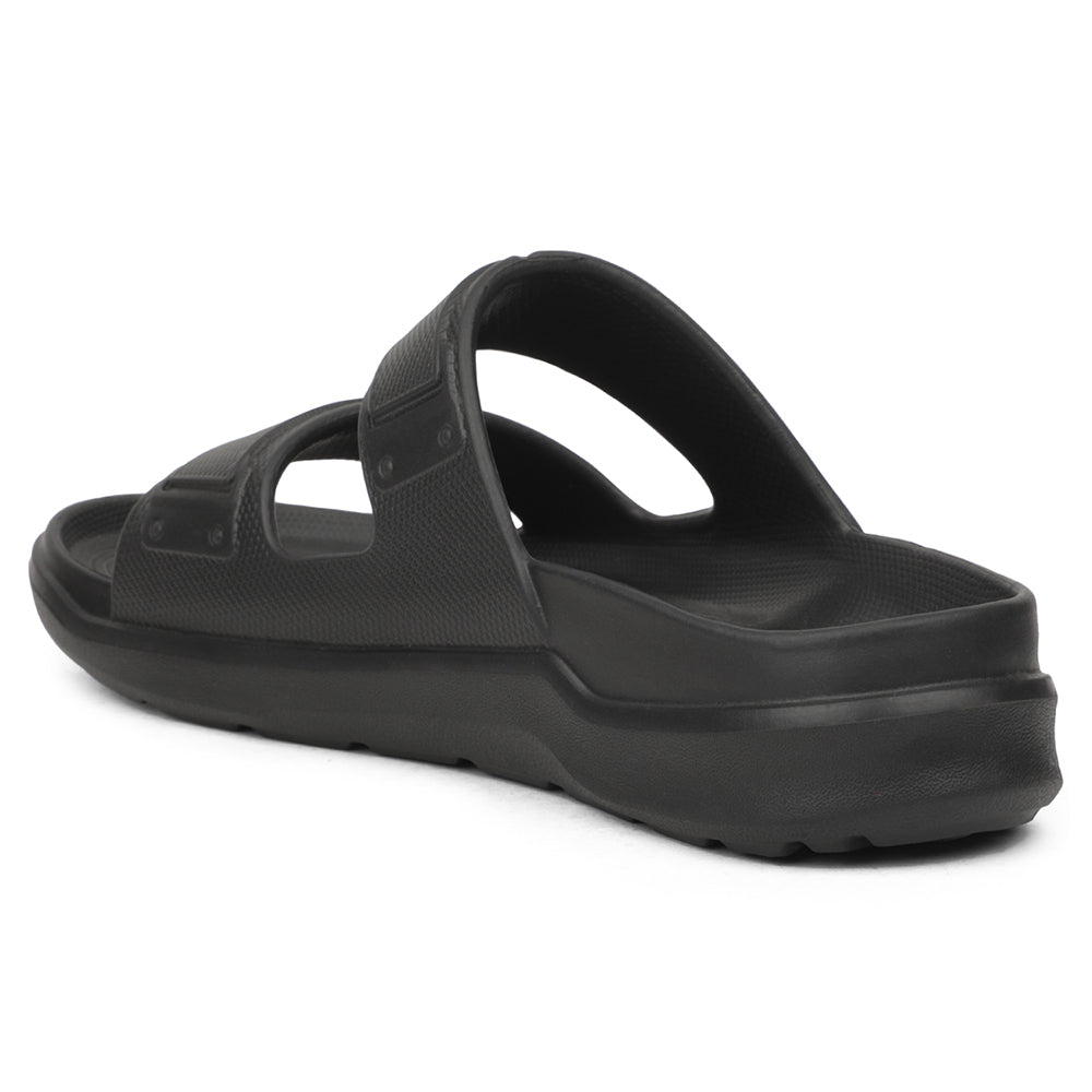 A-HA Black Casual Slides For Men FDL-2 