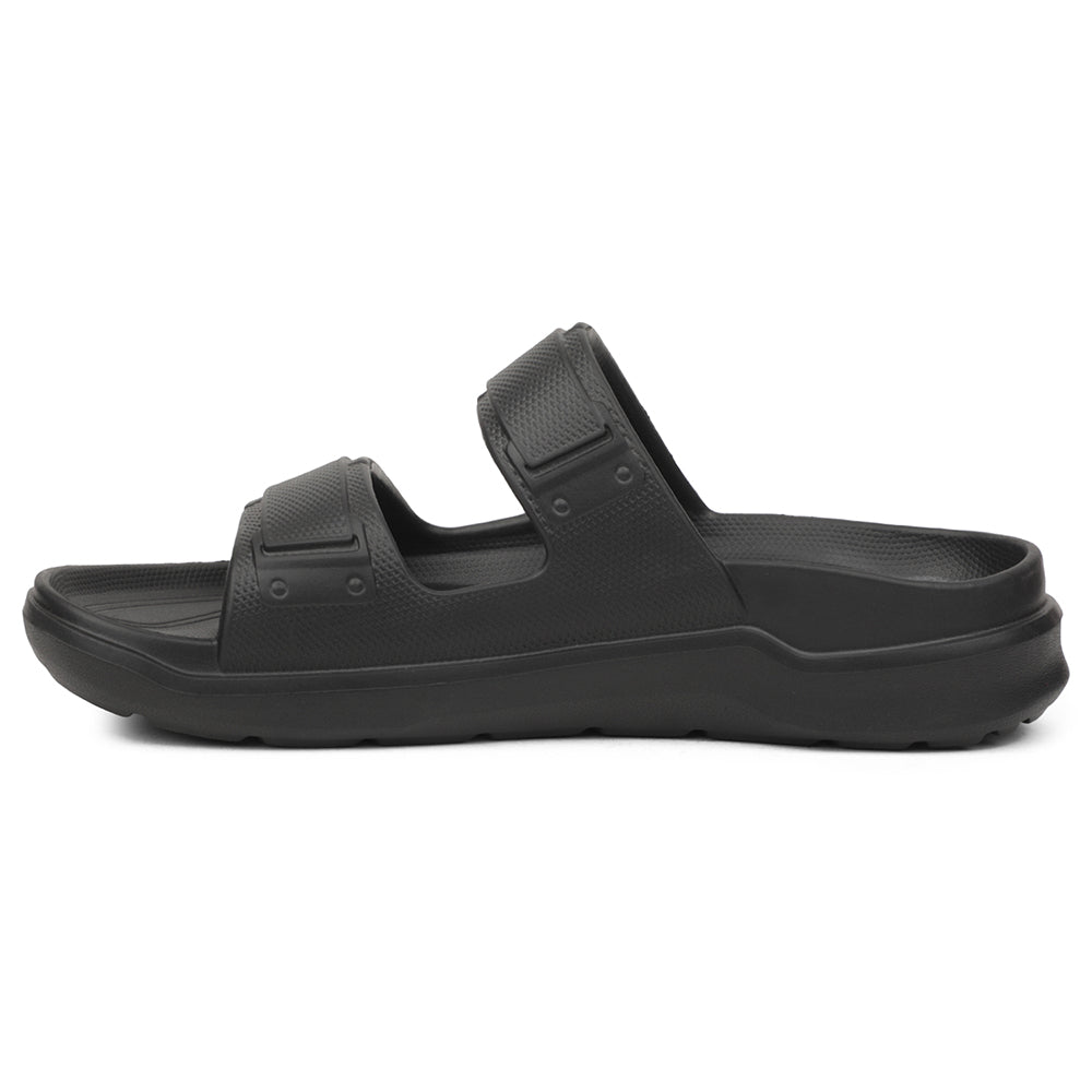 A-HA Black Casual Slides For Men FDL-2 