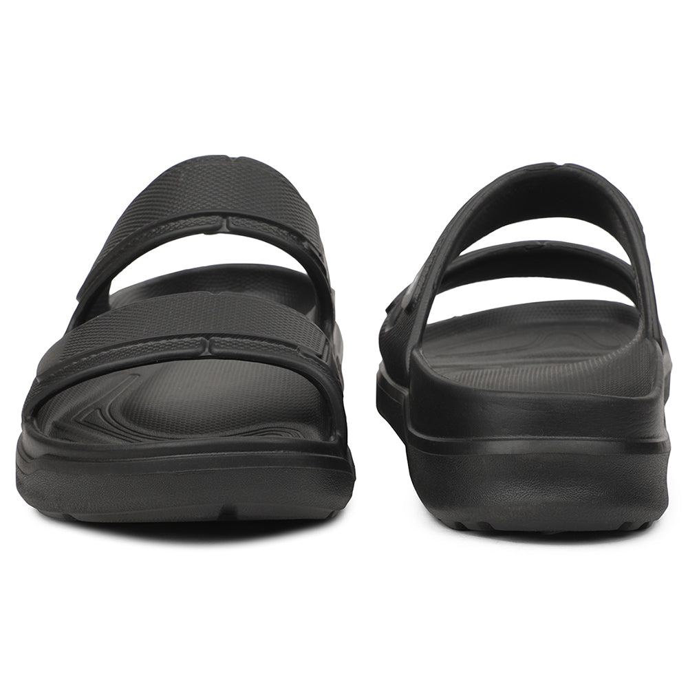 A-HA Black Casual Slides For Men FDL-2 