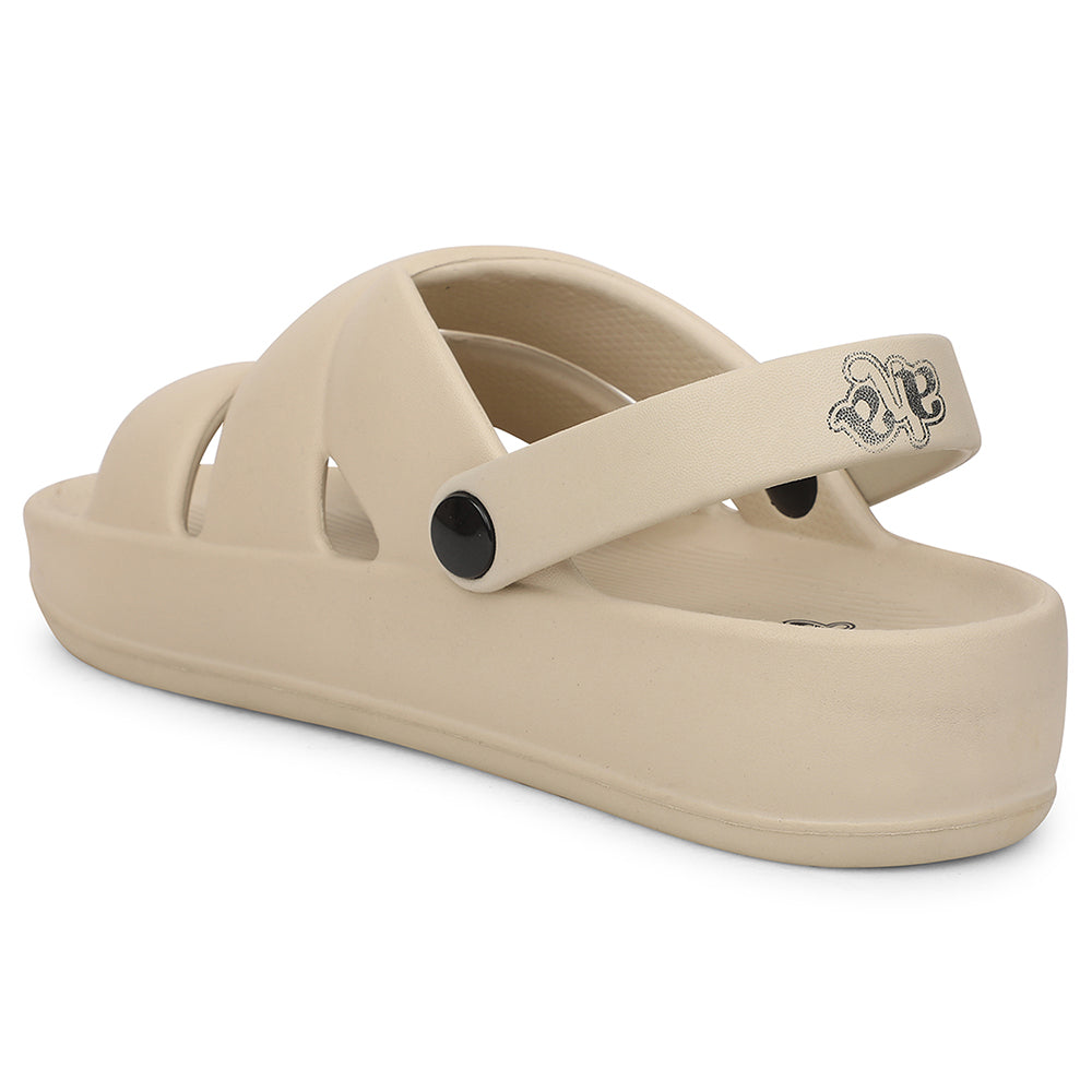 A-HA Beige Casual Slingback Clogs For Women FDL-1 