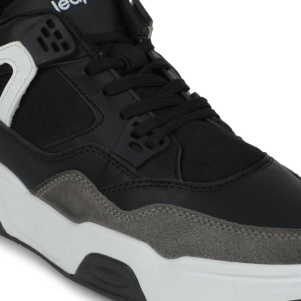Buy Leap7x Black Casual Sneakers For Men RETRO-02 By Liberty