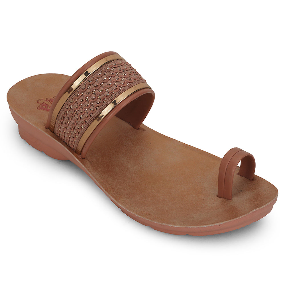 A-HA Peach Casual Toe Ring Slipper For Women LPU-14 By Liberty