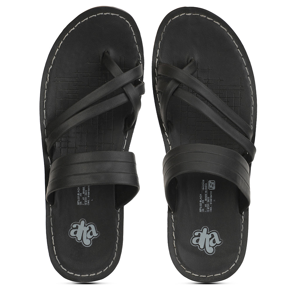 A-HA Black Casual Slipper For Men MPU-52 By Liberty