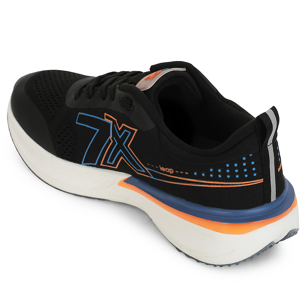 Buy Leap7x Black Sports Lacing Running Shoes For Men ZEONEX-1 By