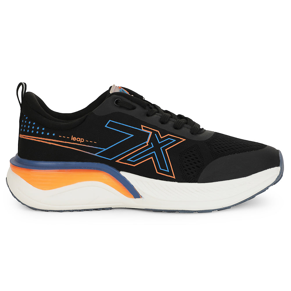 Buy Leap7x Black Sports Lacing Running Shoes For Men ZEONEX-1 By