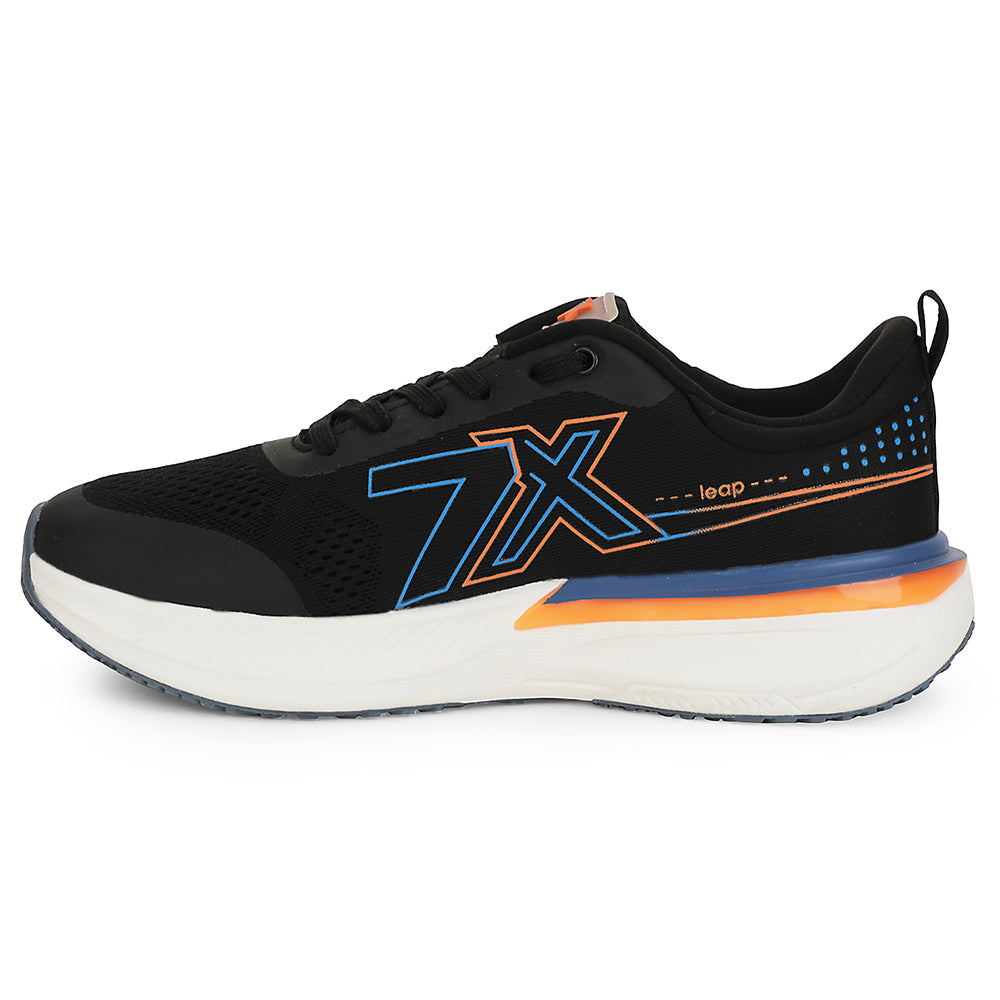 Buy Leap7x Black Sports Lacing Running Shoes For Men ZEONEX-1 By