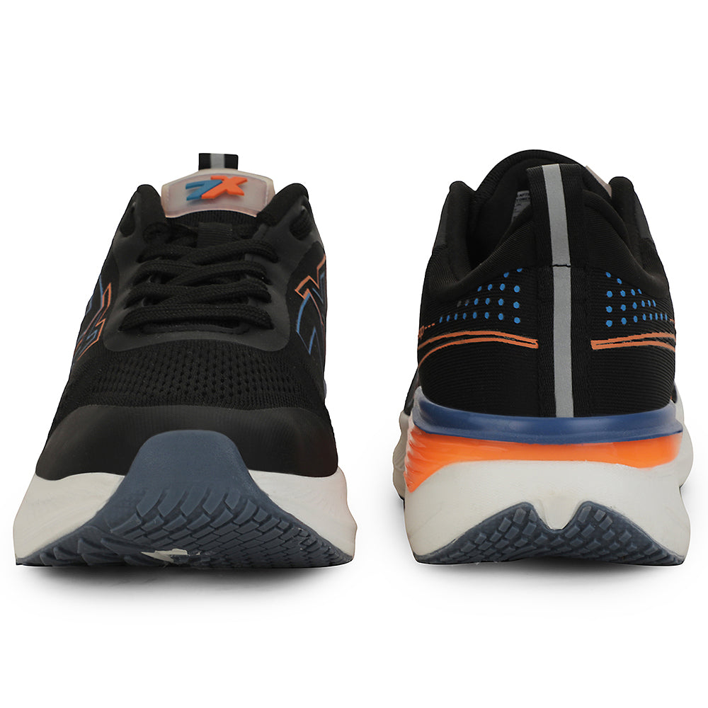Buy Leap7x Black Sports Lacing Running Shoes For Men ZEONEX-1 By