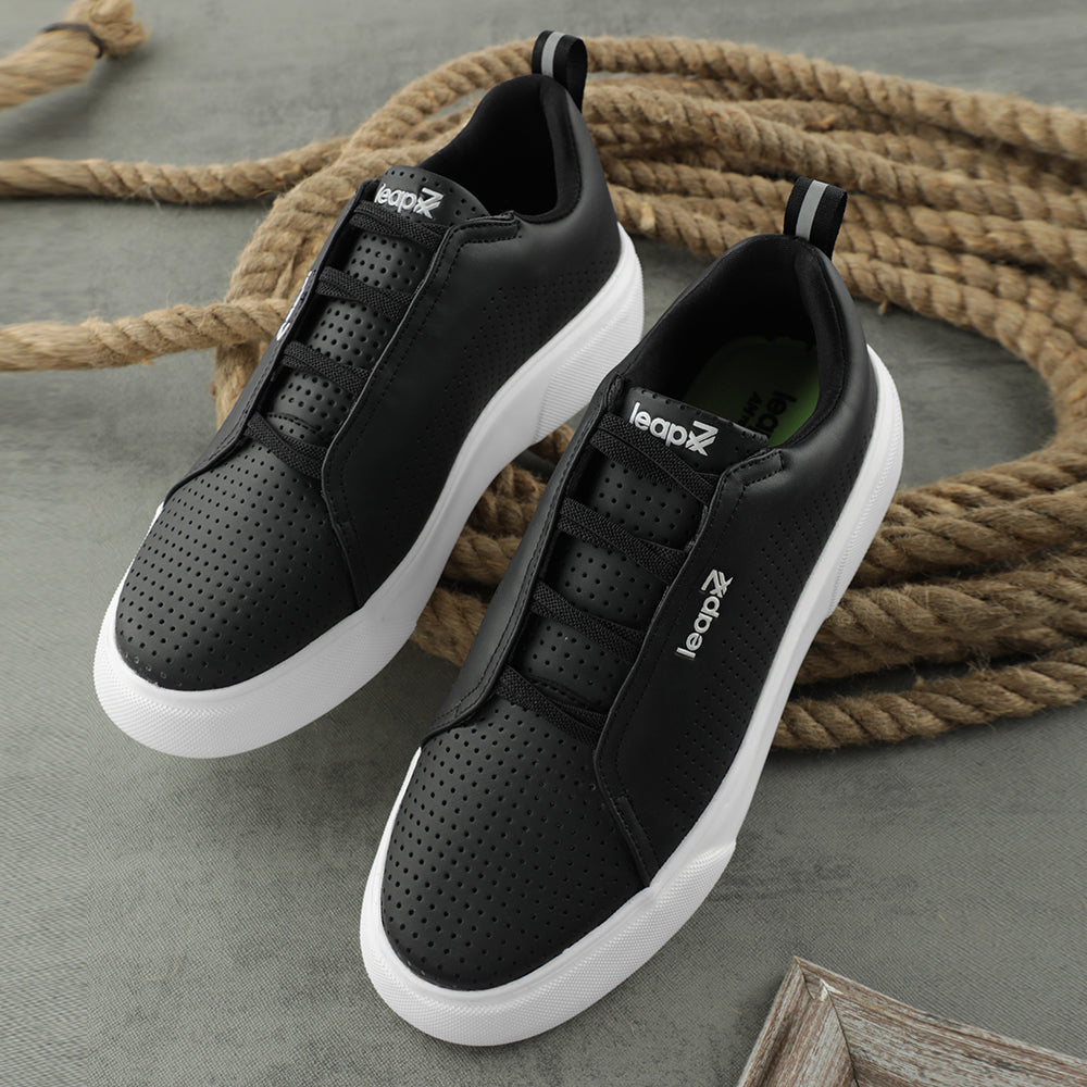 Buy Leap7x Lacing Black Casual Sneakers For Men CROATIA-2E By Liberty
