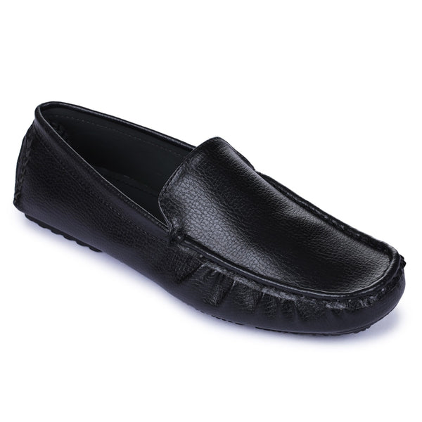 Gliders Black Casual Loafer Shoes For Men 2101-01 By Liberty