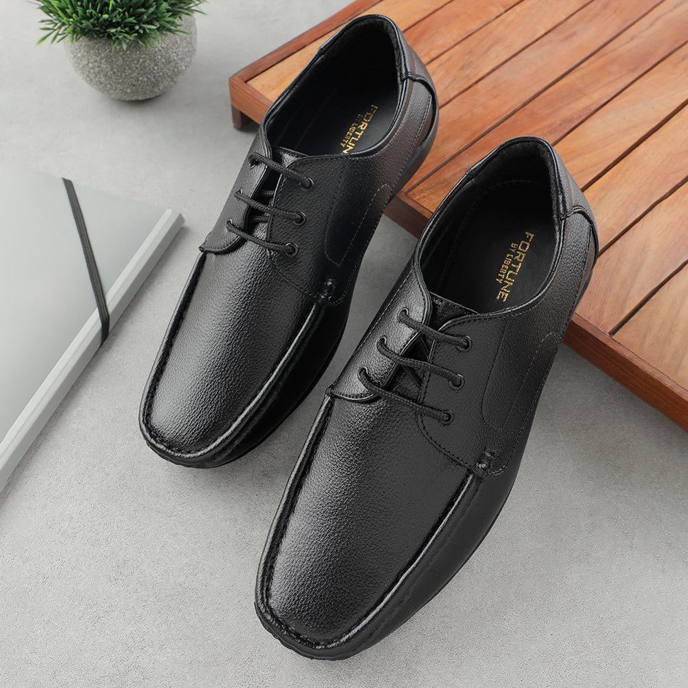 Fortune Black Lacing Formal Derby Shoes For Men HML-5E 