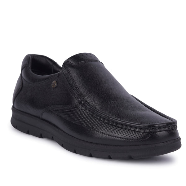 Healers Black Formal Non Lacing Moccasin For Men OSL-22 By Liberty