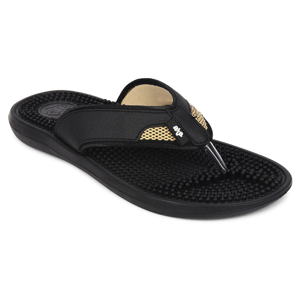 A-HA Black Casual Slipper For Men ACCUPRO1E By Liberty