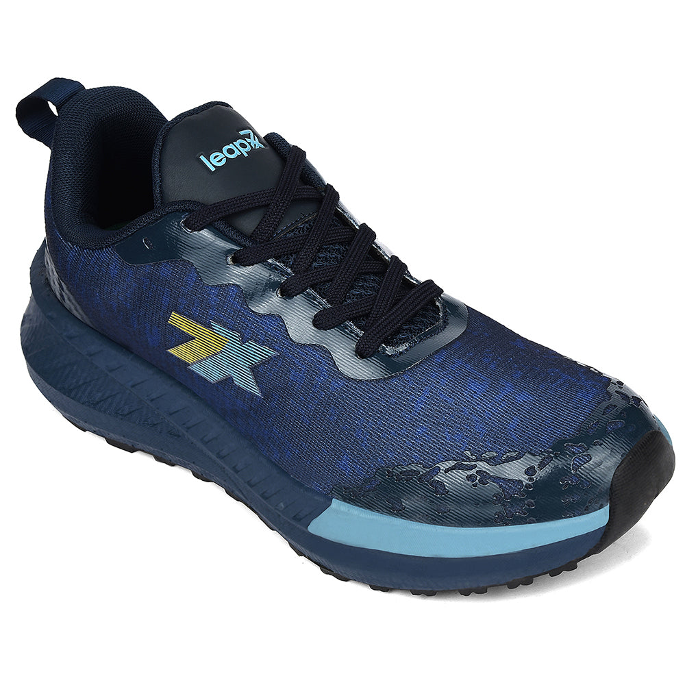 Buy Leap7x Navy Blue Sports Lacing Running Shoes