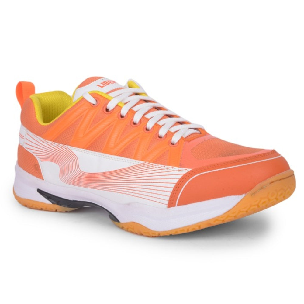 FREEDOM Orange Sports Non-Marking Paddle/Pickleball & Badminton Shoes For Men GRIPPER-01 By Liberty