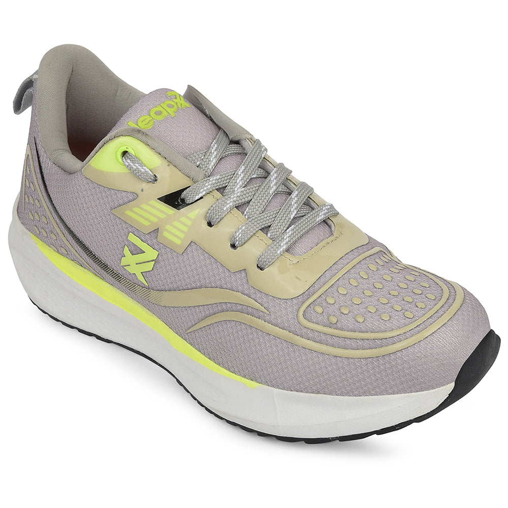 Buy Leap7x Light Grey Sports Lacing Running Shoes For Men
