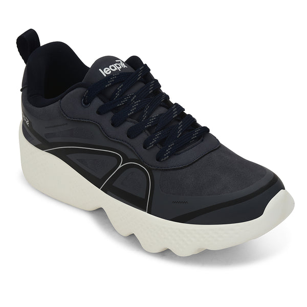 Leap7x Navy Blue Sports Lacing Running Shoes For Men WATSON-1E By Liberty